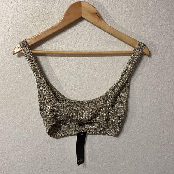 Nasty Gal Metallic Knit Crop Tank One Size - Picture 5 of 5